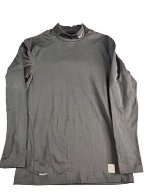 Nike Pro Compression Mens XL Black Long Sleeve Mock Neck Base Layer Shirt